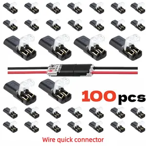 MaxFit 2-Pin LED Light Strip Connectors, Low-Voltage Double-Wire Plug-In Lighting Accessory with Locking Buckle, Fast-Connect Plugs for Halloween, Christmas