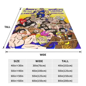 Jerry Lawler The King Greatest Wrestler Fleece Blanket, Retro Wrestling Throw Blanket