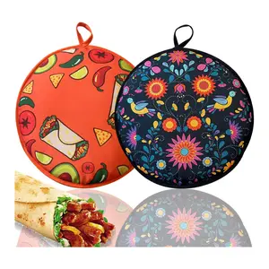 2 Pack Tortilla Warmer Pouch Insulated Fabric Warmer Microwave Safe Food Warmer
