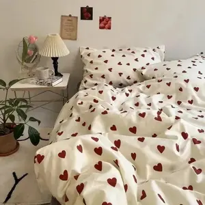 Red Heart Cute Bed Set