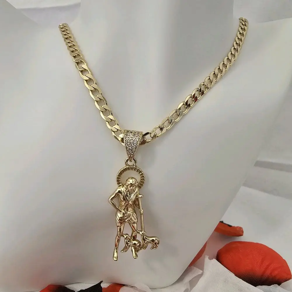 14 Karat Gold Plated San Lazaro Statement Chain, 19-in Long Gold Jewelry Necklace, Gold Statement Chain