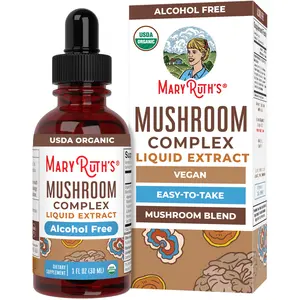MaryRuth's USDA Organic Mushroom Complex by MaryRuth's - Lion's Mane - Reishi Mushroom - Shiitake Mushrooms - Turkey Tails - Non-GMO - 30 Servings