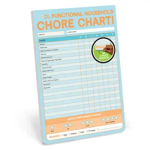Chore Chart Big & Sticky Notepad - Sticky Chore Tracker Pad (40 Sheets, 9.75 x 7-inches)