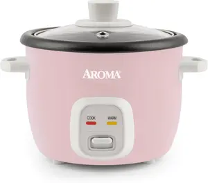 ousewares 4-Cups (Cooked) / 1Qt. Rice & Grain Cooker (ARC-302NGP), Pink