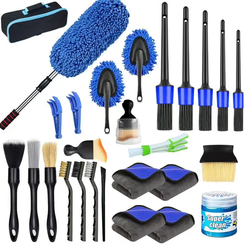 Car Cleaning Kit & Car Detailing Kit, Car Cleaning Kit with Detailing Brush Set, Microfiber Drying Towel, Car Accessories, Car Gift Set