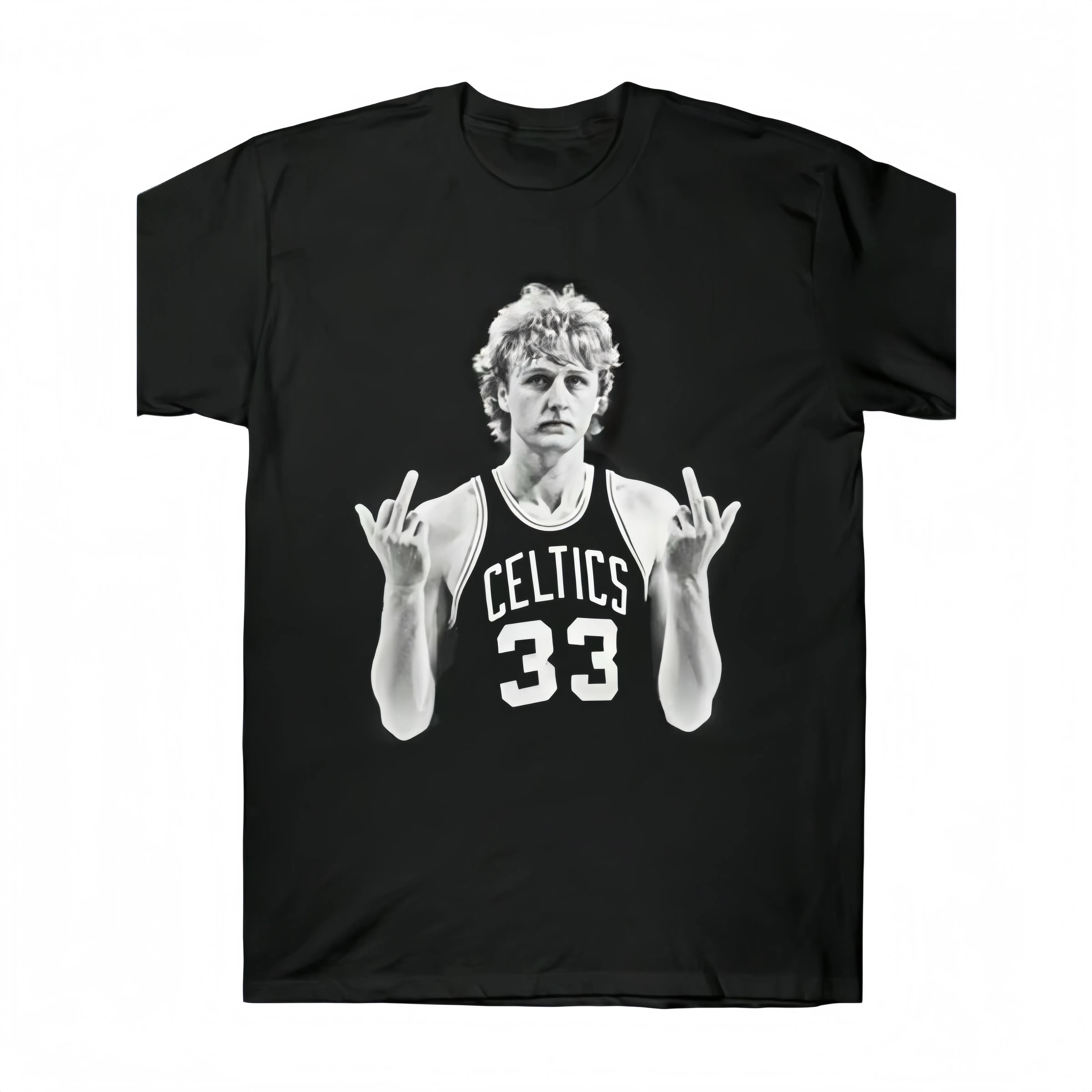 Larry Bird Retro 90s T-Shirt Black Shirt Men's Shirts Vintage Men's Clothing Streetwear Casual Crewneck Top