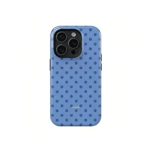 FRAGOLA Cute Jeans  Case |   Blue Denim Polka Dot Minimal Suitable For 17/17 Air/17 Pro/17 Pro Max/16 Pro Max/15 Pro Max/14 Pro Max/13 Pro Max/12 Pro Max |   High Quality |   Teenage Girl Gift