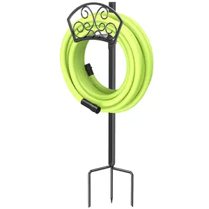 Garden Hose Holder, Decorative Hose Butler Sturdy Water Hose Rack, Durable Wall Hose Hanger, Holds 125-Feet of 5/8-Inch Hose, Hose Reel, Made of Gauge Steel G07020