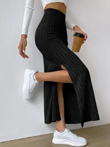 New fashion autumn and winter style best-selling side slit casual Fitted ladies skirt