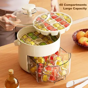 40-Cube Ice Cube Tray with Easy-Press Lid, Durable Plastic, Portable Design, Ideal for Frozen Foods and Drinks, Summer Beverage Cooler