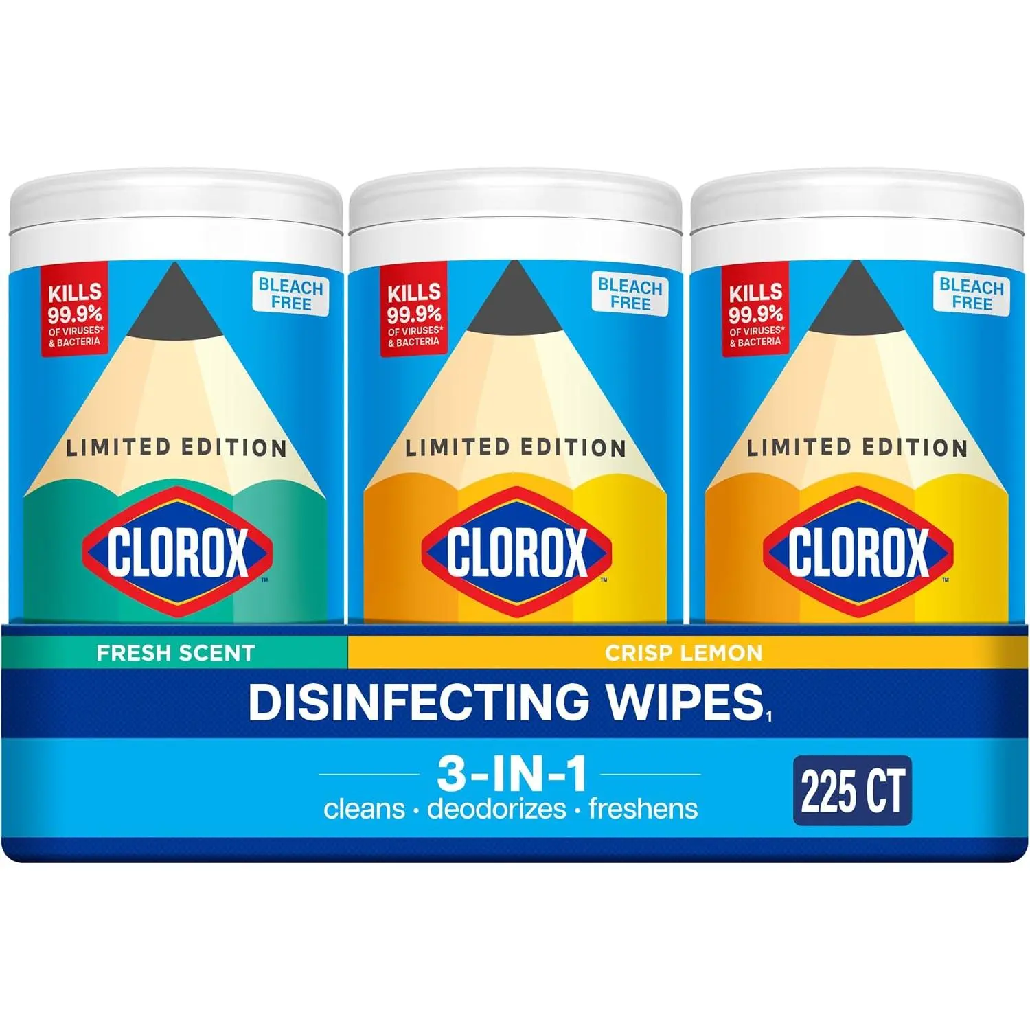 Clorox Healthcare Disinfecting Wipes - Back to School Variety Pack, 75-Count Per Unit, 3-Pack (Glass-Safe, Package May Vary)