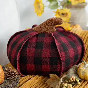 Phantoscope 4D Checker Pumpkin Throw Pillow - Perfect Festival Decoration for Home and Party
