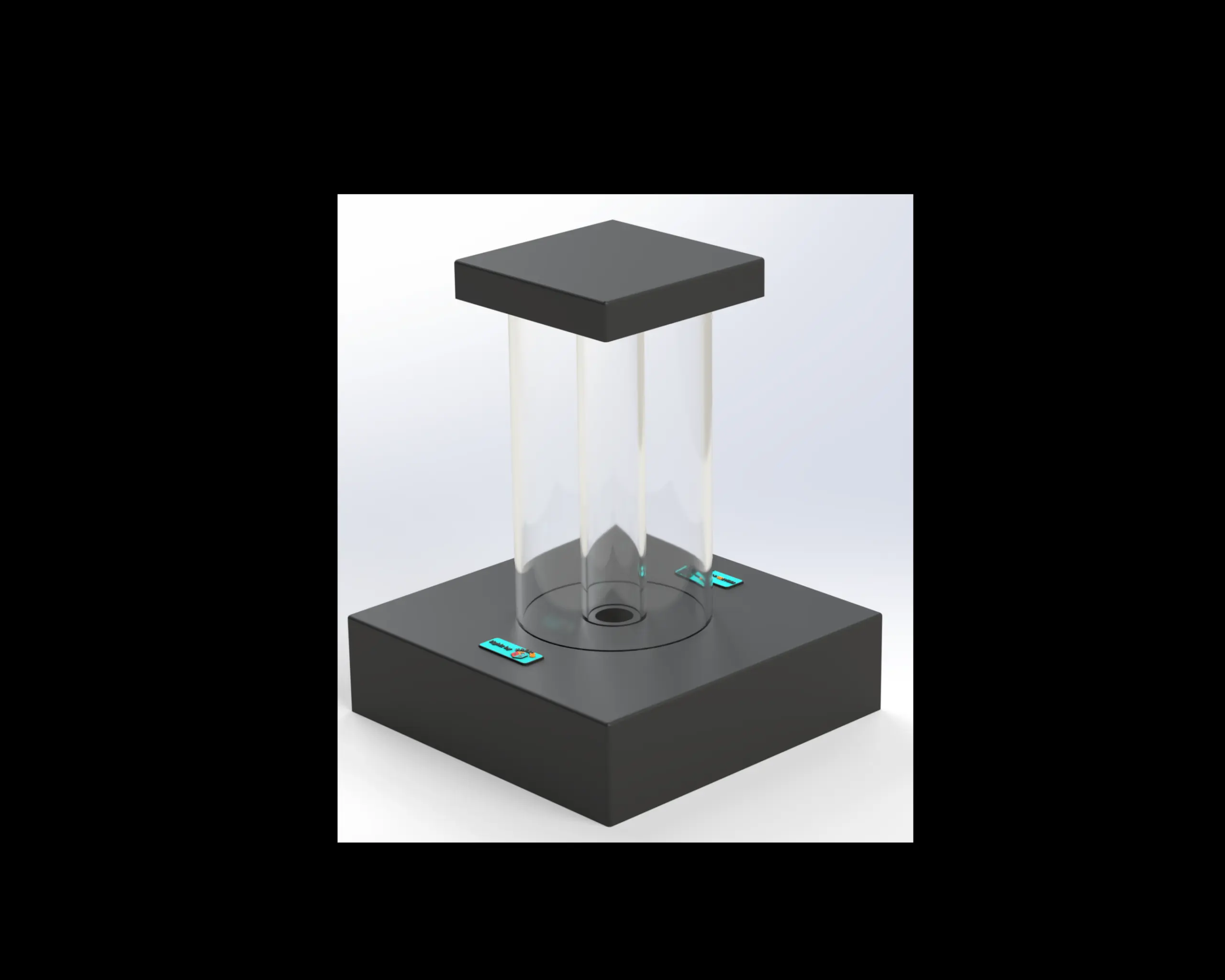 1’  Square Fillable Clear Table LED Light