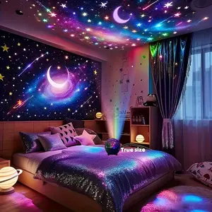 Star Moon Projection Night Light USB Powered, Bedside Bedroom Atmosphere Lamp, Rotating Room Projector Light, Ambiance Lighting, Decorative Led Lights