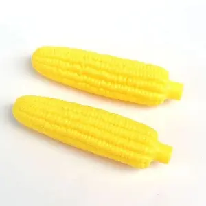 2Pcs Pet Rubber Squeaky Corn Toys - Dog Chew-Resistant Teething Toy, Self-Interactive Teeth Cleaning for Puppies & Adult Dogs