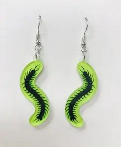 Centipede Earrings Worm Insect Unisex Durable High-Quality Materials Unique Quirky Accessory for Casual Wear