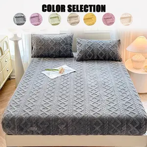 King Queen Size Bed Sheet Set, Soft Skin-Friendly Fabric, Deep Pocket Fits Mattress 11.81-13.39 Inches High, Includes Fitted Sheet and Pillows Cases, Soft Bedding Sheet