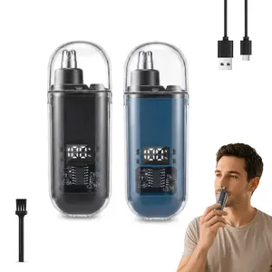 Nose Hair Trimmer for Men Women, Professional Painless Electric Ear and Nose Hair Trimmer, Eyebrow & Facial Hair Shaver, Rechargeable LED Display, Waterproof Dual Edge Blades, Father's Day Gift
