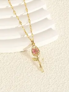 Fashionable Gold Flower Women's Fashion Necklace, Tulip Pendant Necklace for Women, Suitable for Daily Wear, The Best Choice for Women's Jewelry Gifts