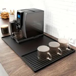 2 in 1 Silicone Coffee Bar Mat, 1 Count Countertop Protector for Espresso Machines & Dishwashers, Durable & Easy to Clean, Coffee Bar Accessories