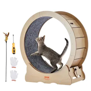 VEVOR Cat Exercise Wheel,  Large Cat Treadmill Wheel for Indoor Cats, 29.5 inch Cat Running Wheel with Detachable Carpet and Cat Teaser for Running/Walking/Training, Suitable for Most Cats