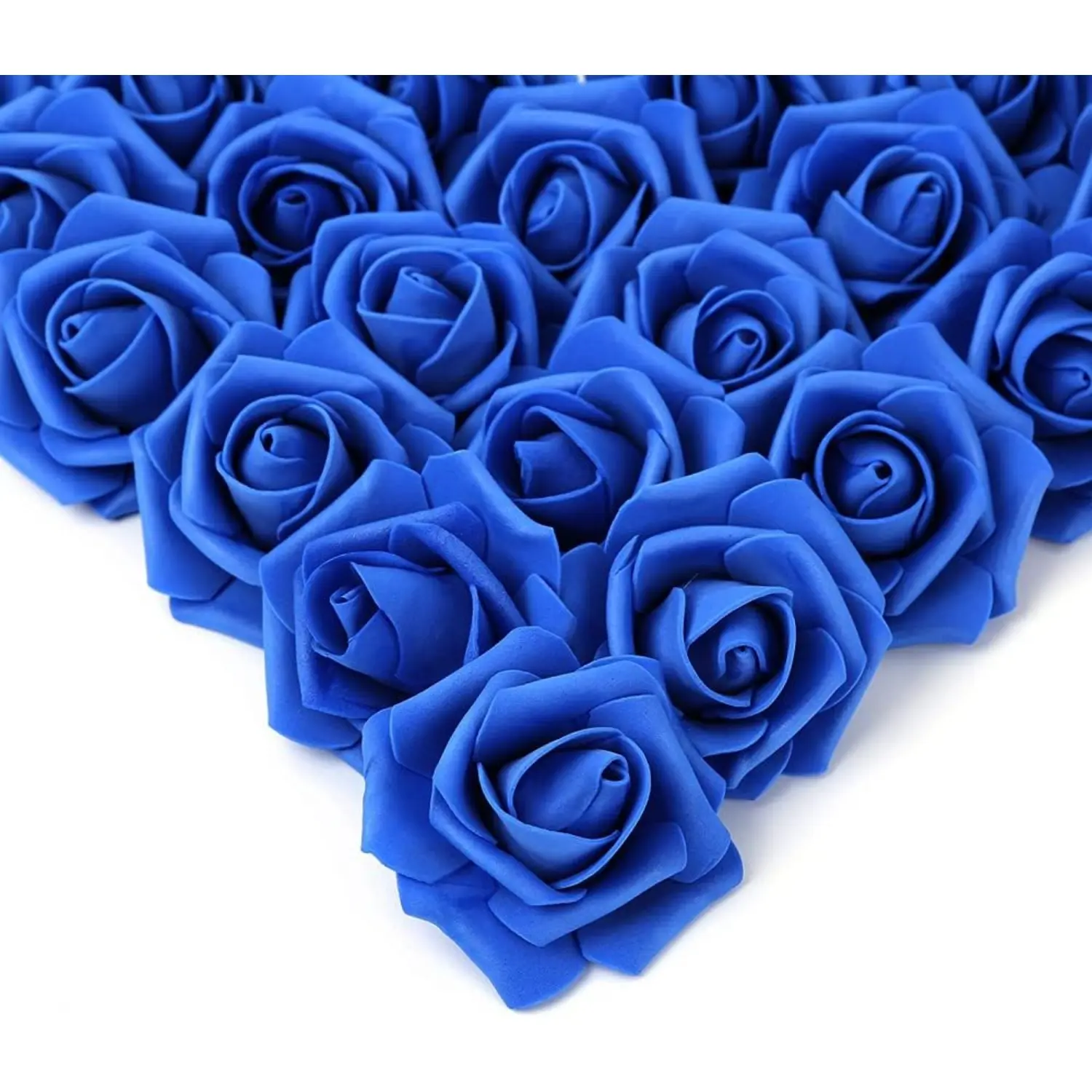 100 Pack Blue Roses Artificial FlowersReal Touch Fake Foam Roses for Decoration DIY Wedding Bouquets Centerpieces Bridal Shower Flower Arrangements Home Decor