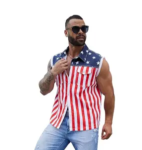 4th of July American Flag Outerwear Vest St Patricks Day Sleeveless Jacket Christmas Gifts for Mens Menswear Clothes