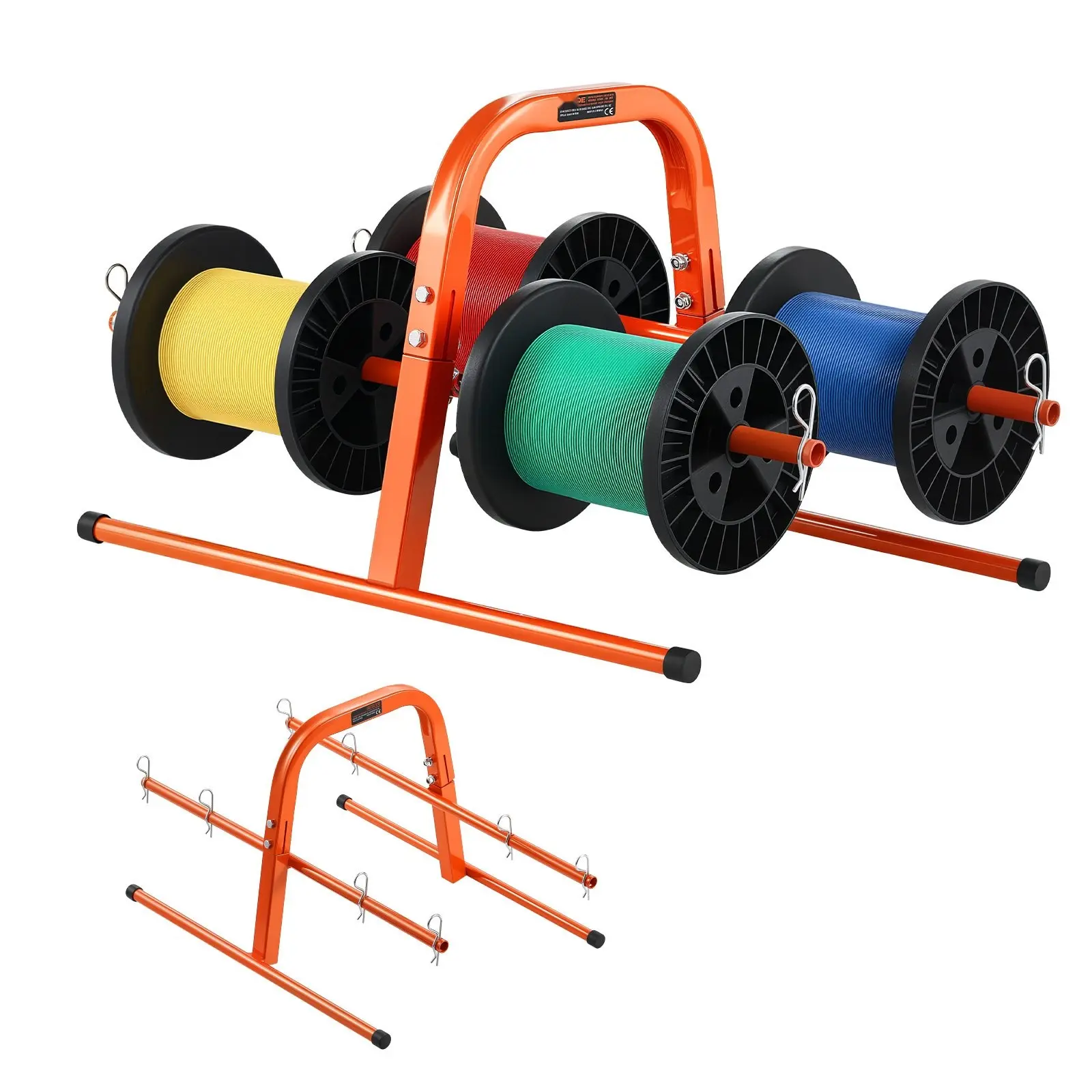 Handheld Wire Caddy Dispenser For Up To Eight Spools, Cable Reel Organizer For Electrical And Industrial Worksites, Easy Dispense, Durable Plastic, Mounting Bracket Included, Portable, Suitable For Copper Aluminum Wire