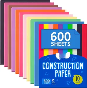 Construction Paper Assorted Colors - (600 Sheets, 9x12), Craft Paper, 10 Bright Colors - Bulk Pack Arts & Crafts Projects - Colored Paper For , Home, And Classroom Supplies