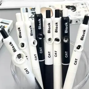 Cute Cat Jelly Pens Set (random Colors), Cartoon Style Cats, Press to Change Fun Cat Patterns, Funny New Year Gift, Christmas Present, Rollerball Pen Set