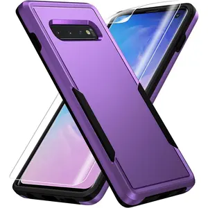 for Samsung Galaxy S10 Case,with HD Screen Protector [Military Grade Drop Tested] Heavy-Duty Tough Rugged Shockproof Protective Case for Samsung S10, Purple