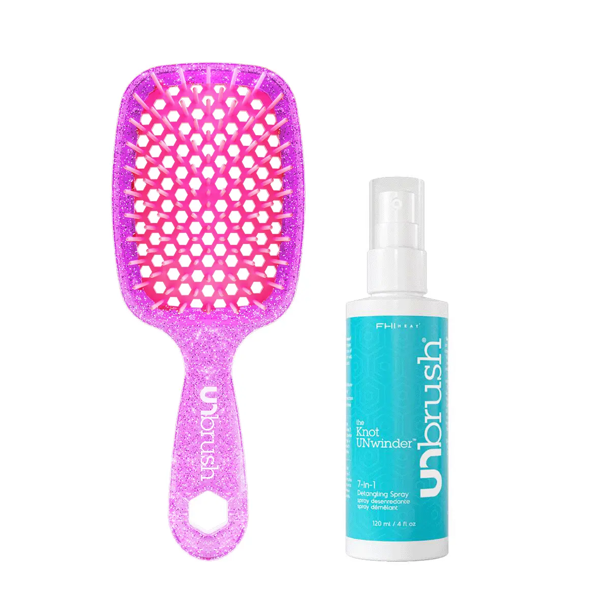 UNbrush Original Detangling Brush and UNwinder Detangling Spray