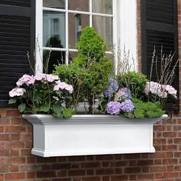 7 ft. Rectangular Yorkshire Window Box - White, East Coast Traditional Look, Low Maintenance, Single Unit, Outdoor, Ready-to-Assemble, Window Mount, Plant Display Planter