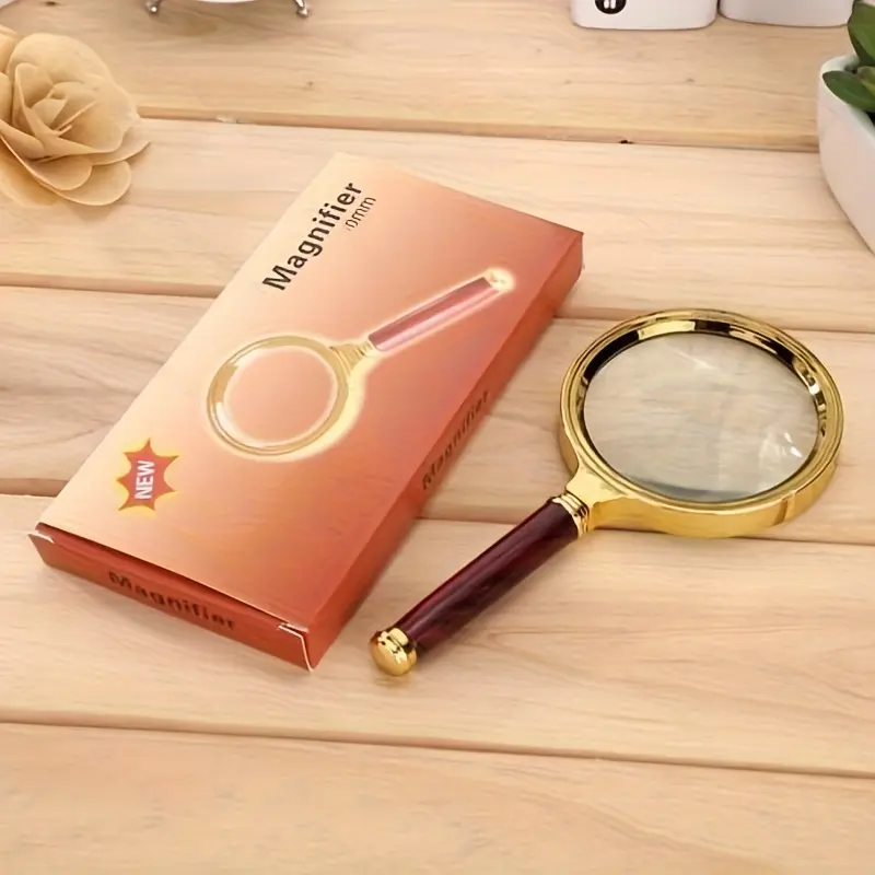 Metal Magnifying Glass, HD Handheld Magnifier for Reading, Science Experiments, Sun Fire Starting, Jewelry Insect Plant Observation