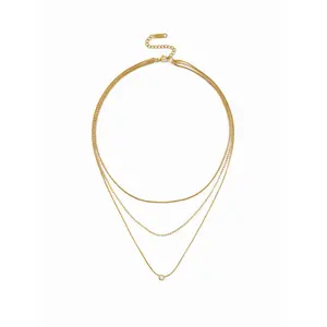 Cider 18K GOLD PLATED STAINLESS STEEL LAYERED NECKLACE