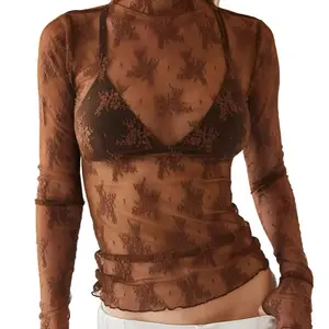 Women’s mesh undershirt-variety of colors, light floral mesh