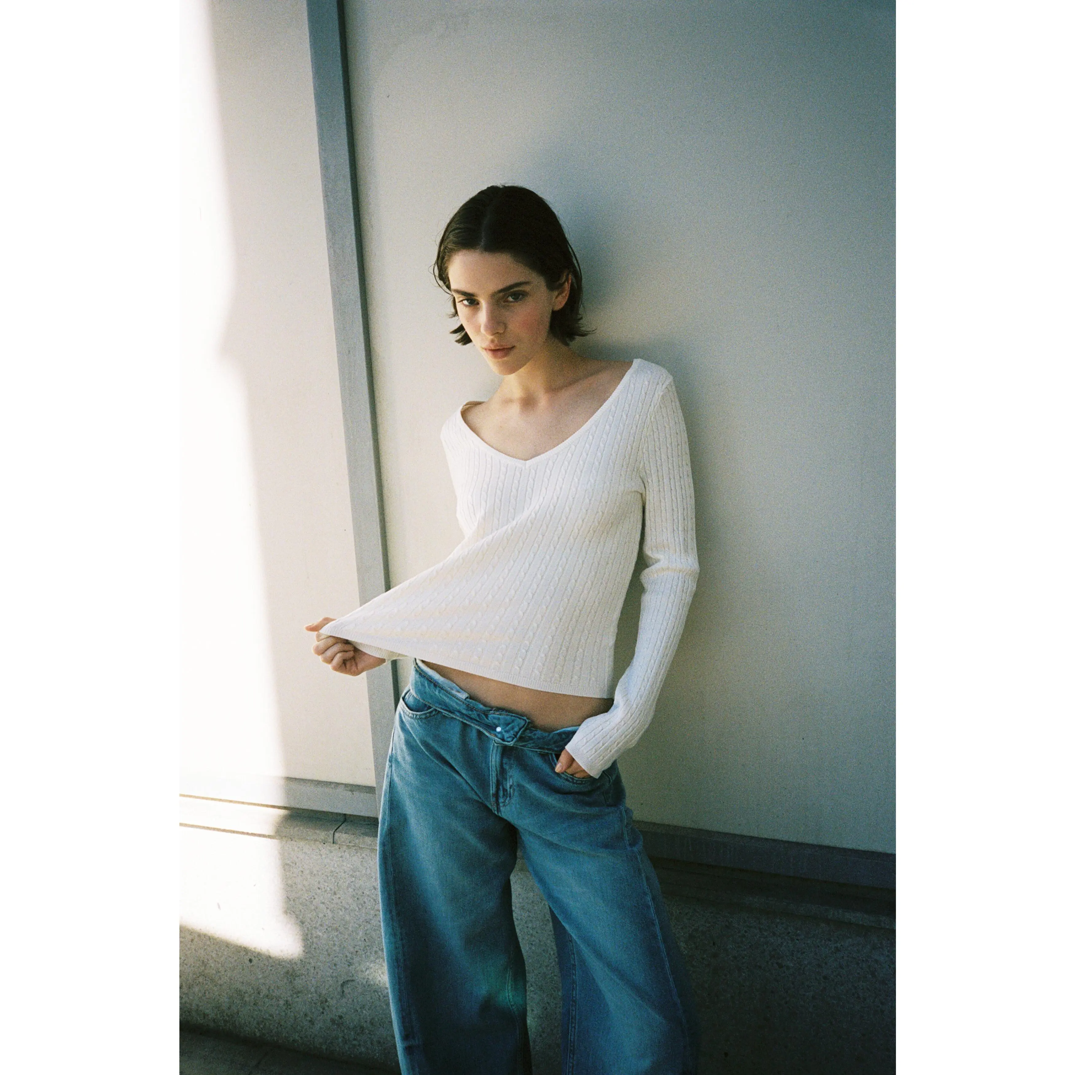 H&M Cable-knit viscose-blend jumper