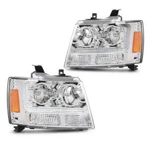 Premium Replacement Headlight Assembly Fit For Chevy 07-14 Tahoe Suburban LED Headlights Lamp Left Right Clear Chrome Chrome Housing  Factory Direct