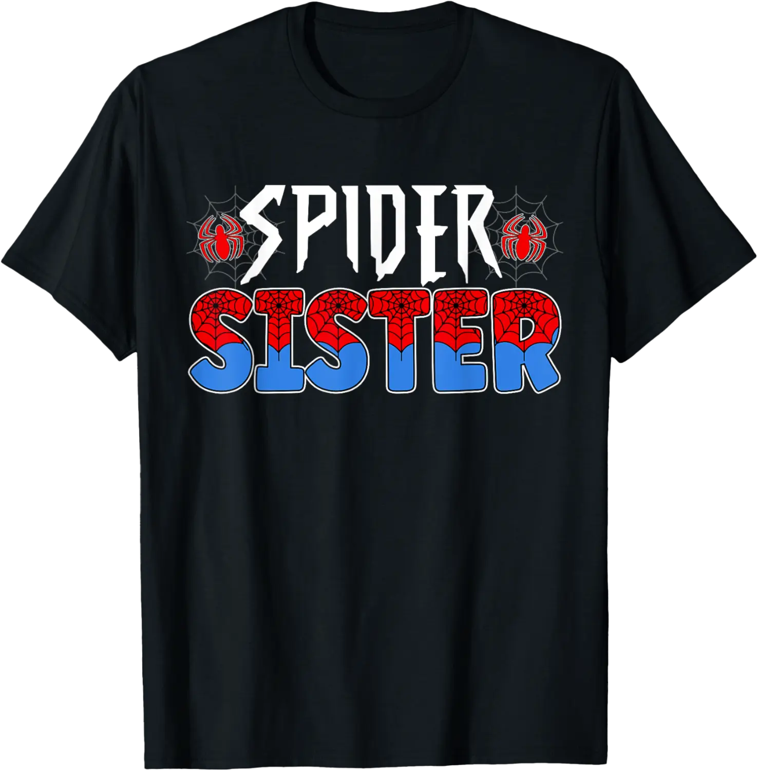 Funny Spider Web Sister Family Matching Birthday Boy T-Shirt - 83B0DT9QQGCX