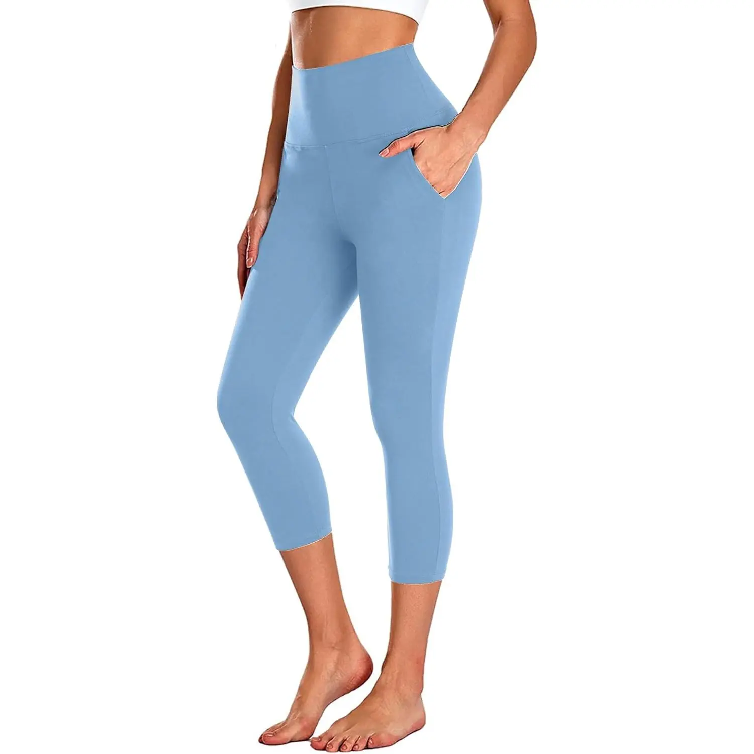 Women's High-Waist Quick Dry Sports Leggings - Tummy Control, 4-Way Stretch, Moisture-Wick, Side-Pockets, Breathable Female Gym Workout Apparel, Everyday Active Women's Clothes for Fitness, Running