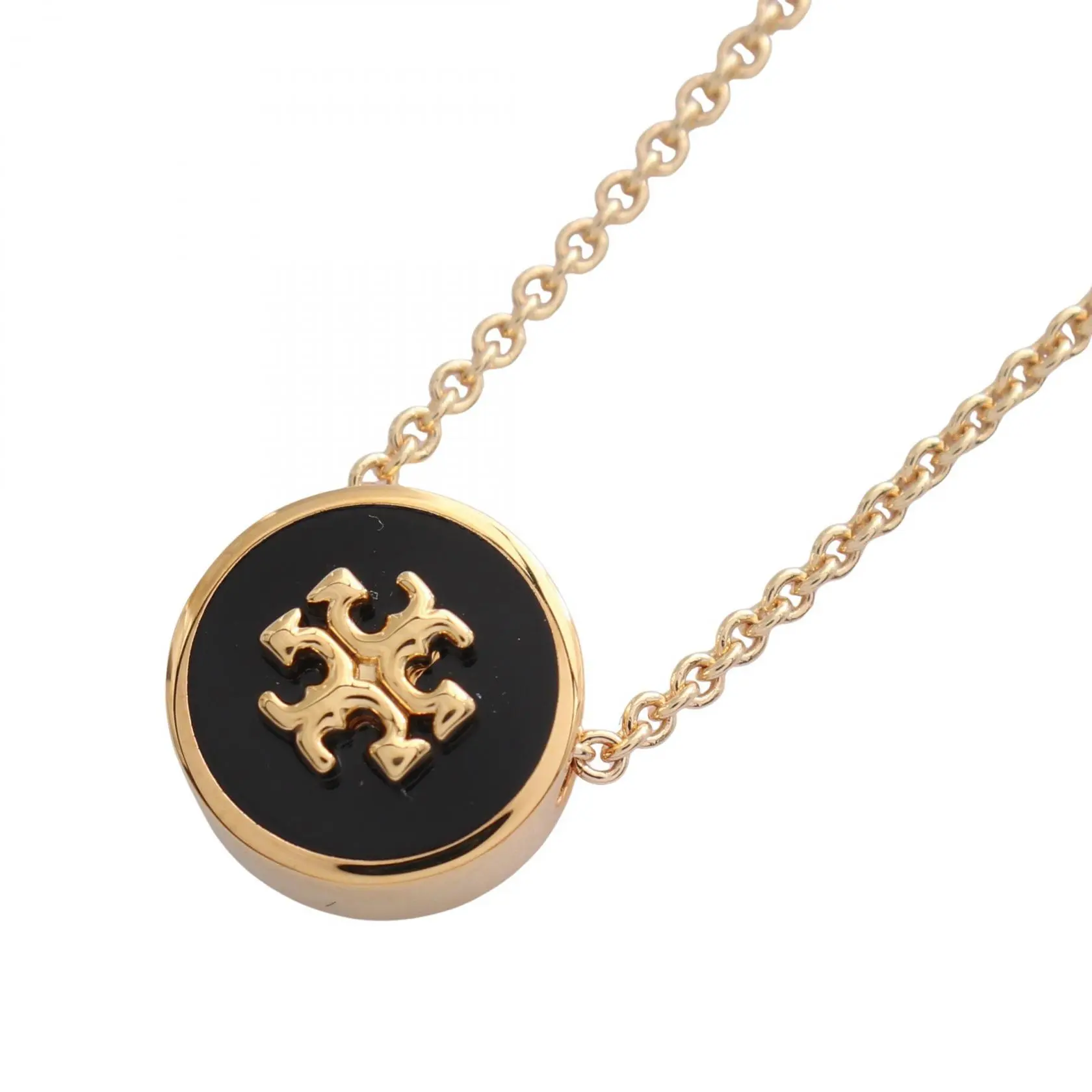 Pre-owned Tory Burch Gold-plated Small Leather Goods KIRA Pendant Necklace
