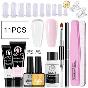 Nocis Extension Kit Gel Nail Set Includes Two Colors Gel & Nail Art Design Tutorial, Essential Tools for Beginners, Perfect Gift for Nail Enthusiasts, Gel Nail Kits