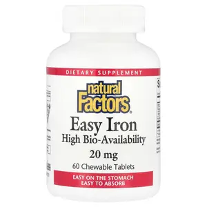 Natural Factors Easy Iron, 60 Chewable Tablets