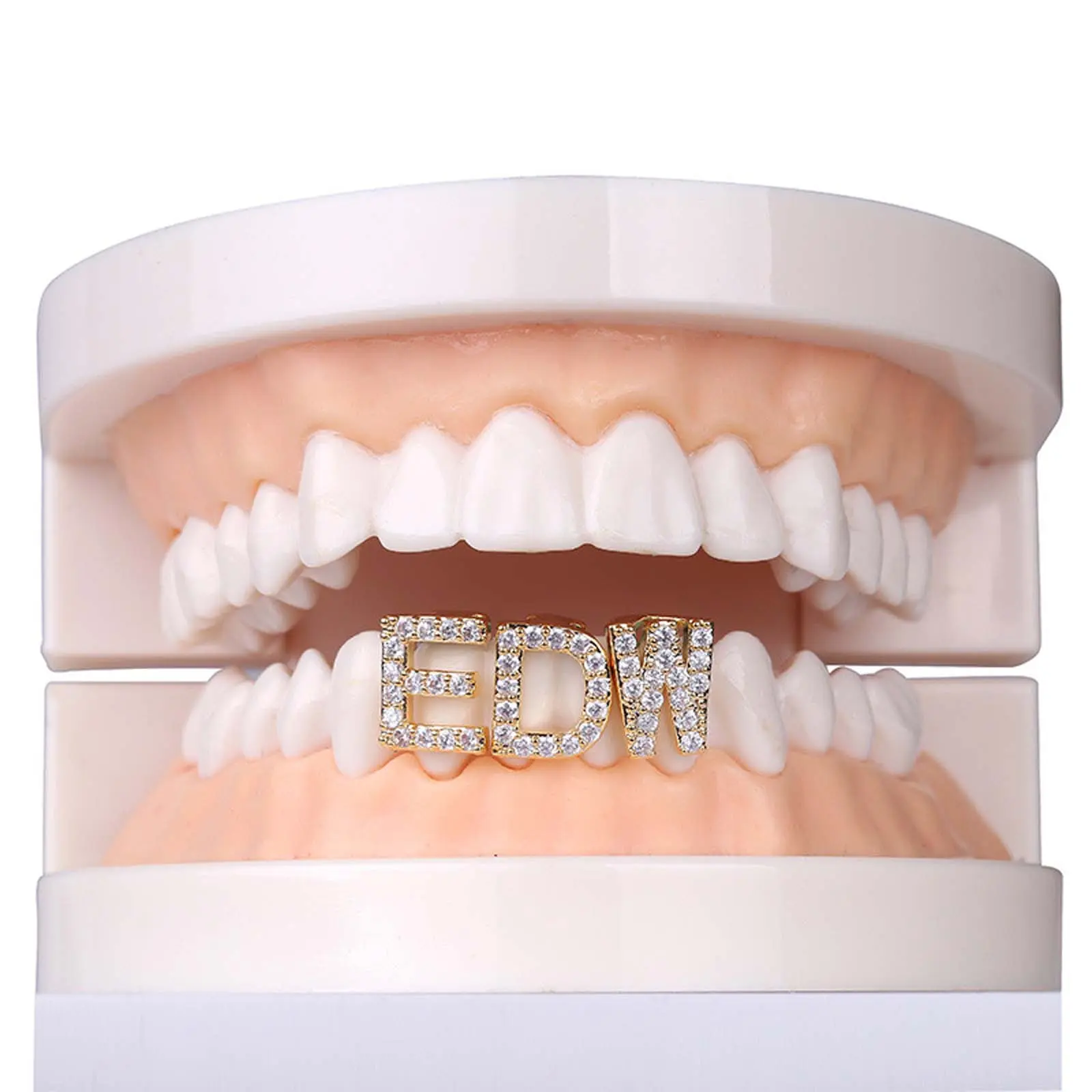 Single Zircon Letter A-Z Grillz Tooth Cap Teeth Accessory, Hip Hop Jewelry for Men & Women, Personalized Daily Party Gift