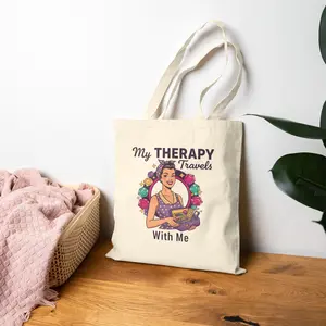 My Therapy Travels With Me Tote Bag | Diamond Arts Gem Tote