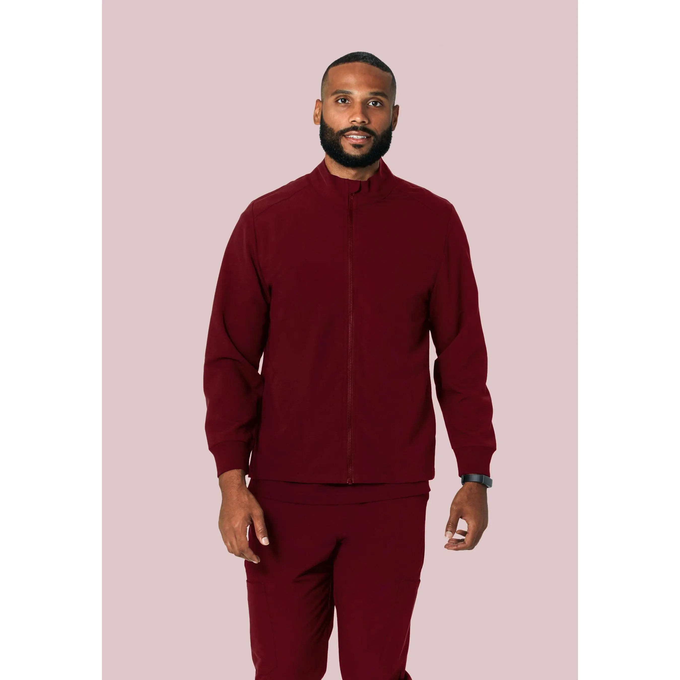 Men's Modern Scrub Jacket Wine
