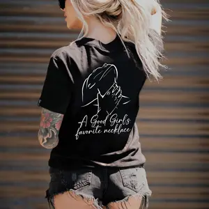 A Good Girl's Favorite Necklace Printed Women's T-Shirt, Ladies Summer Outfit, Women Graphic Tee, Gift For Girl Friend, Gift for Women, Full Size, Full Color