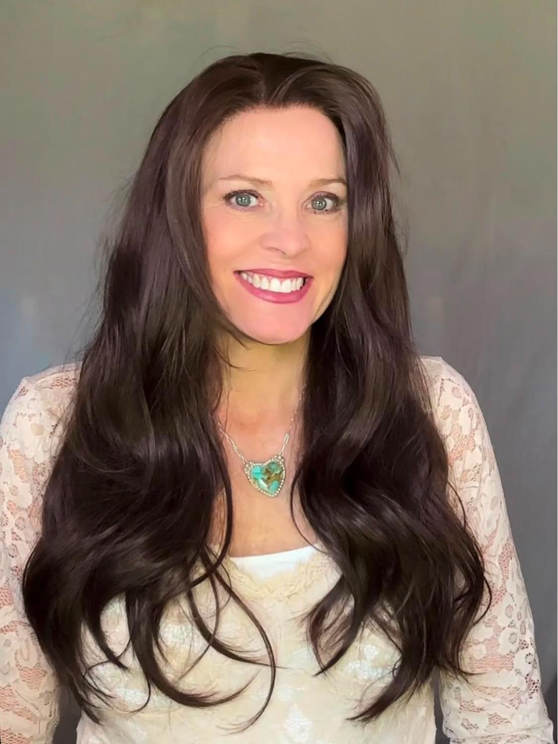 Iris - MaxFull Dimensional Espresso Mocha Wig | Ultimate Brunette Melt Wavy, 20 inches, 13×5 Skin-Melt Transparent Lace Front, Free Part, Built-In Faux Scalp, Natural Looking Wig