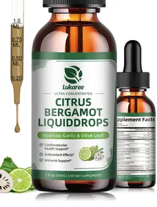 Citrus Bergamot Liquid Drops - Natural Supplement with Soursop, Red Yeast Rice, Garlic, Olive Leaf, Black Pepper - High Absorption - Support Overall Wellness - Soursop Bitters Liquid, 2 Fl Oz