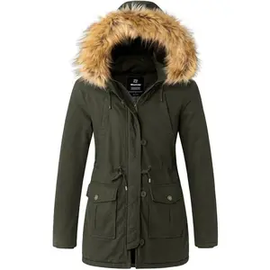 Women's Winter Coat With Detachable Hood Cotton Padded Parka City III